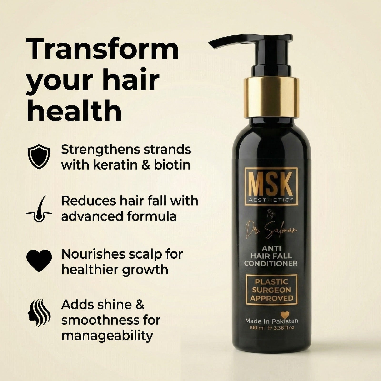 MSK Aesthetics Anti Hair Fall Conditioner — By Dr. Salman