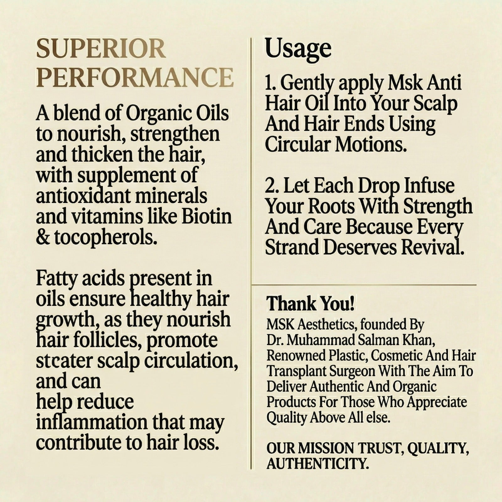 MSK Aesthetics Anti Hair Fall Oil — By Dr. Salman